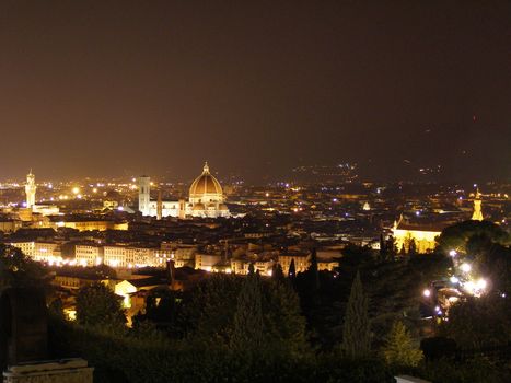 Florence by night - bird eye's view from San Miniato al Monte