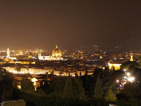 Florence by night - bird eye's view from San Miniato al Monte