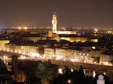 Florence by night - bird eye's view from San Miniato al Monte