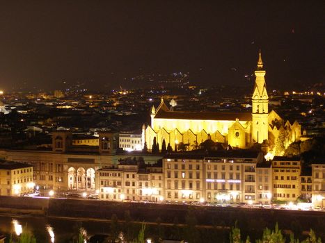 Florence by night - bird eye's view from San Miniato al Monte