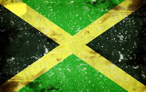 Computer designed highly detailed grunge illustration - Flag of Jamaica