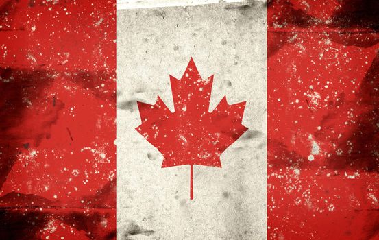 Computer designed highly detailed grunge illustration - Flag of Canada