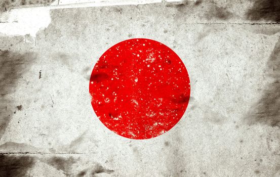 Computer designed highly detailed grunge illustration - Flag of Japan