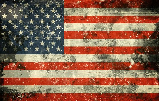 Computer designed highly detailed grunge illustration - Flag of USA