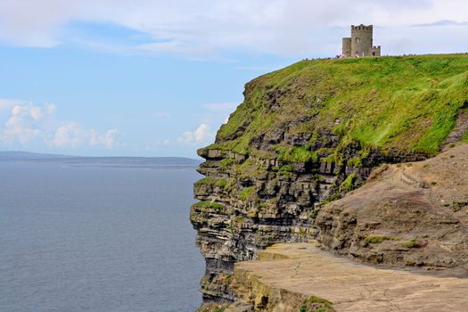 O'Briens Tower on top of The Cliffs of Moher in County Clare, Ireland