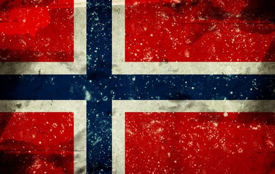 Computer designed highly detailed grunge illustration - Flag of Norway