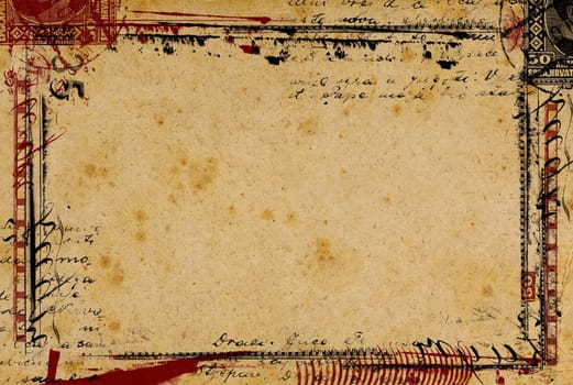 Computer designed highly detailed grunge border and aged textured background. Great grunge element for your projects