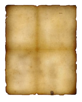 Highly detailed textured antique paper illustration isolated on white , great grunge background for your projects with space for your text or image