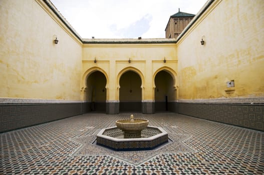 Interior of the mausoleum with ceramic mosaics floor - Meknes - Mausole� My Ismail - Best of Morocco