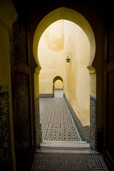 Interior of the mausoleum with ceramic mosaics floor - Meknes - Mausole� My Ismail - Best of Morocco