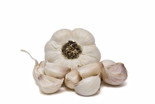 Garlic isolated on a white background.