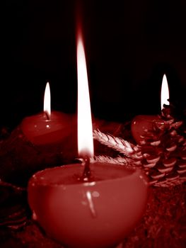 Christmas candles in the holy night