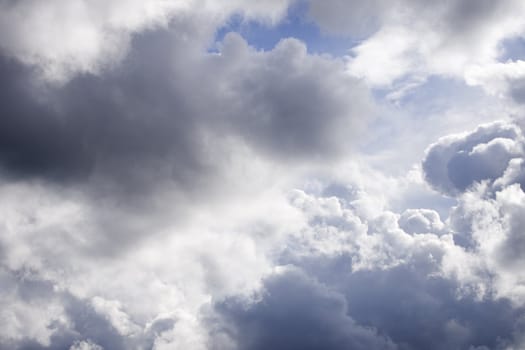 Beautiful white clouds and blue sky on a sunny day