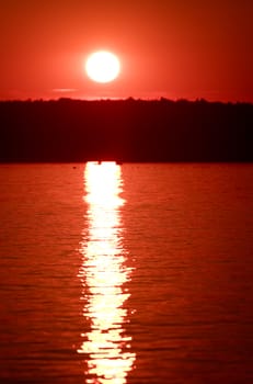 Beautiful sunset over the bay