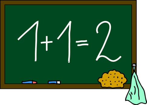 blackboard 1+1=2