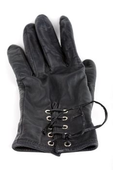 Leather female glove studio isolated on white background
