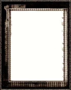 Computer designed highly detailed aged  border  over white. Nice grunge layer for your projects.