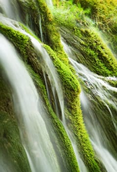 Beautiful waterfall in springtime