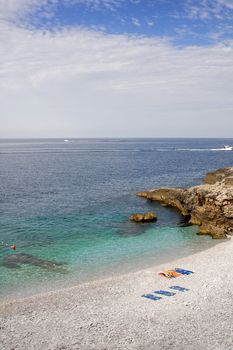 Beautiful Mediterranean beach in the morning