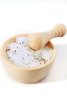 mortar pestle and salt 