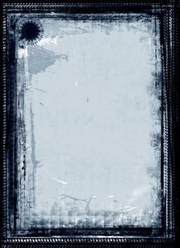 Computer designed highly detailed grunge  border and aged textured background with space for your text or image