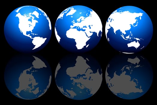 Set of globes