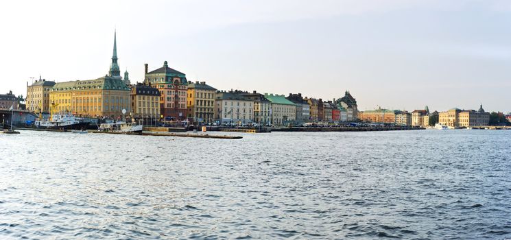 Skyline of Stockholm in the sunset. Sweden