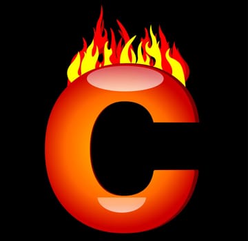 Letter C on Fire