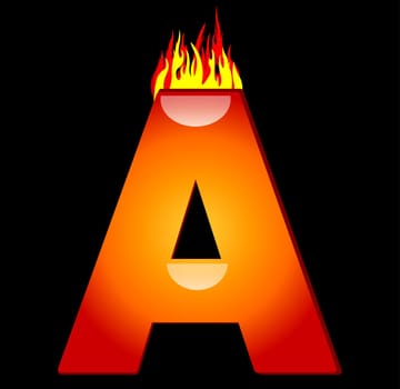 Letter A on Fire