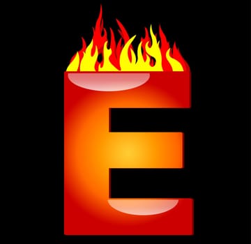 Letter E on Fire