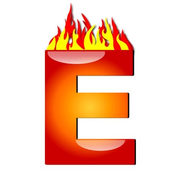 Letter E on Fire