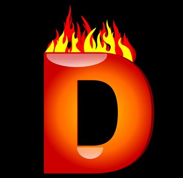 Letter D on Fire