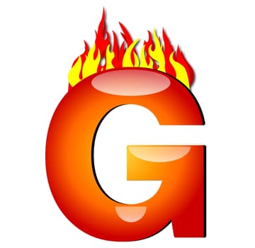 Letter G on Fire