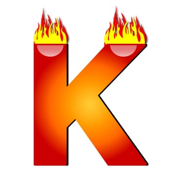 Letter K on Fire