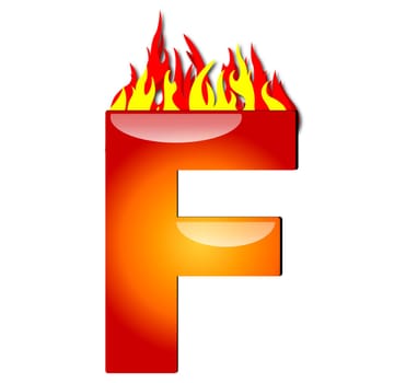 Letter F on Fire