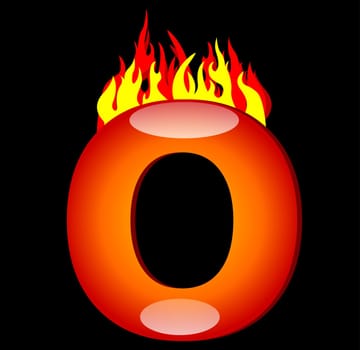 Letter O on Fire