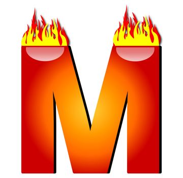 Letter M on Fire