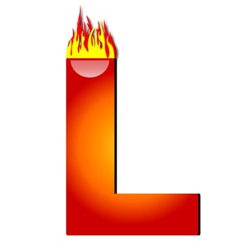 Letter L on Fire