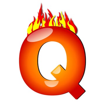 Letter Q on Fire