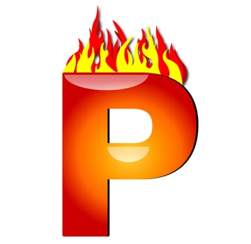 Letter P on Fire