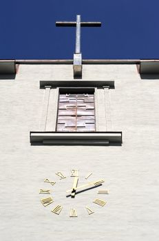 Detail of old  church clock  in Oslo, Norway