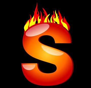 Letter S on Fire