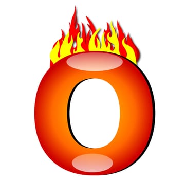 Letter O on Fire