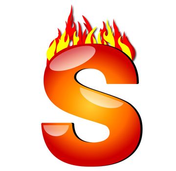 Letter S on Fire