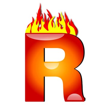 Letter R on Fire