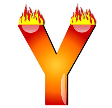 Letter Y on Fire