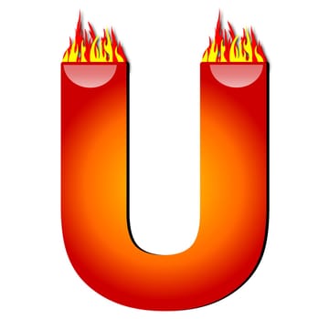 Letter U on Fire