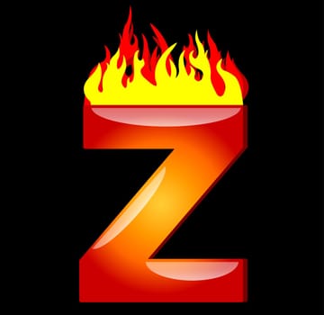 Letter Z on Fire