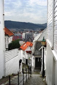 Old part of norwegian city Bergen - Bryggen