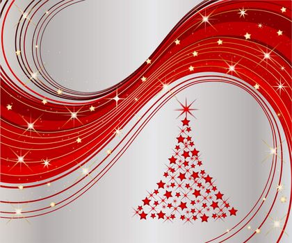 illustration of a sparkling christmas tree